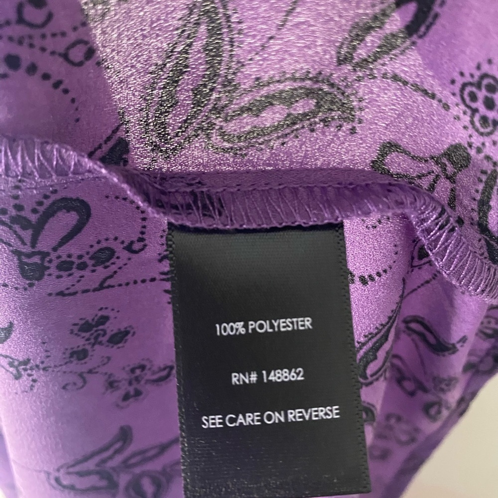 Torrid Harper Floral Purple V Neck Buttons Short Sleeve Top Blouse Ruffles XXL 2 - Picture 13 of 16